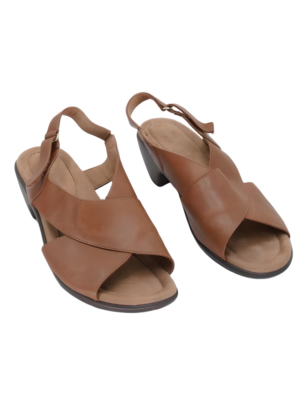 Easy Spirit Chantal Cognac Leather Crisscross Slingback Sandals Size 8M